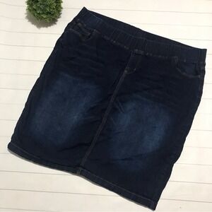 Be Girl Long Modest Dark Wash‎ Stretch Denim Jean Pencil Skirt Women’s Size 5XL